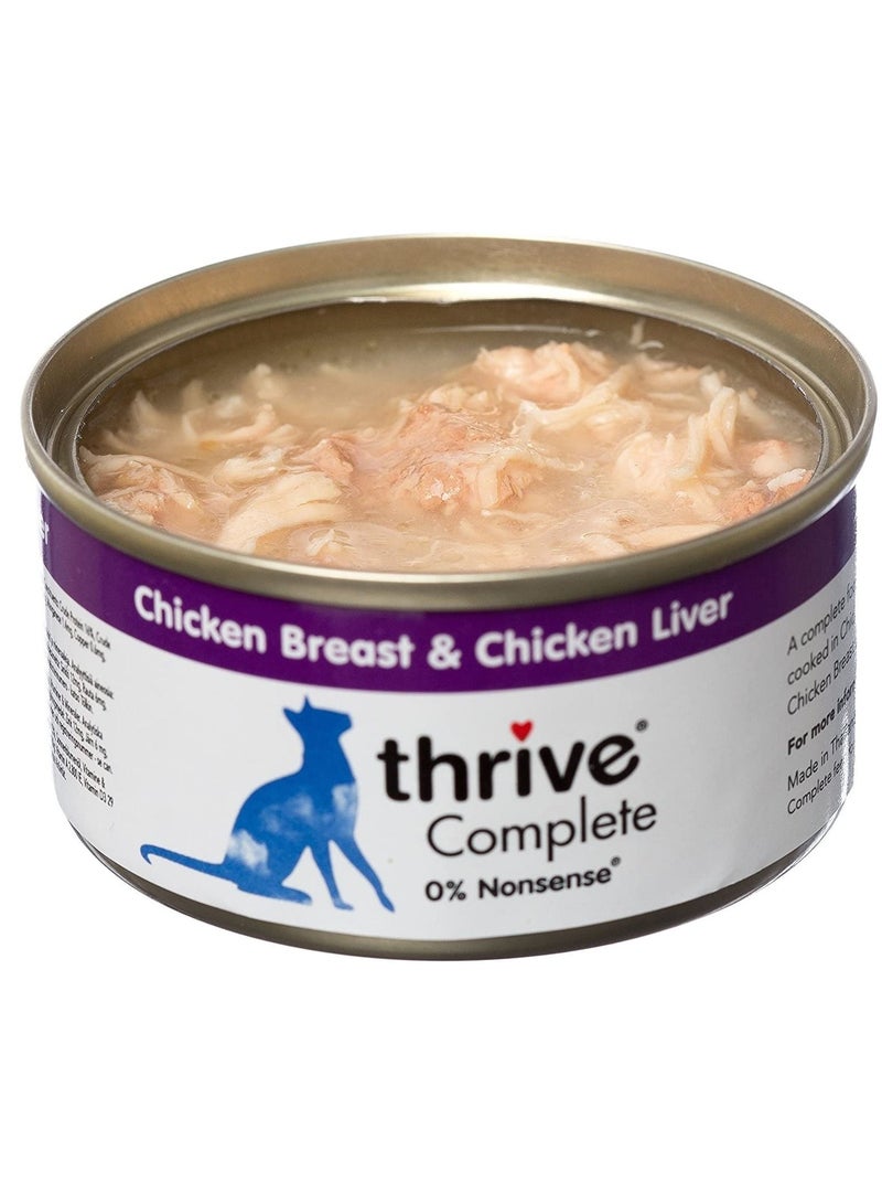 THRIVE 6 Piece Complete Chicken And Liver Cat Wet Food 75g - Image 2