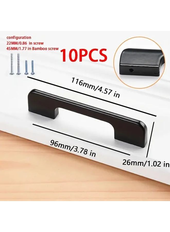 Black Aluminum Alloy Cabinet Handles 10Pcs Set Drawer Handles Kitchen Door Hardware - Image 3