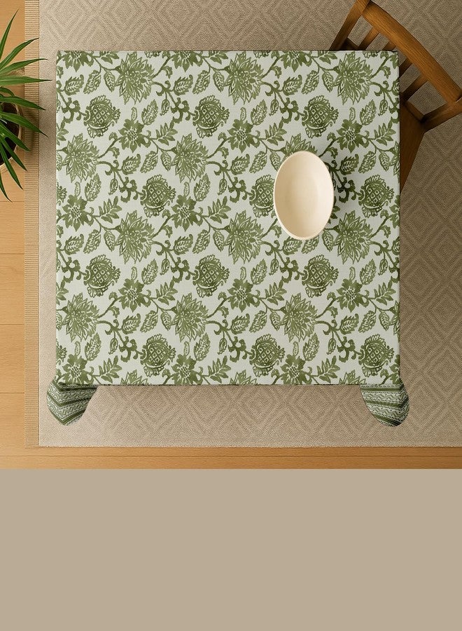 Vargottam Floral Print Cotton Twill Tablecloth - Green Extra Large 180x70 Inch Dining Table Cover, Fits 8 to 10 Seater Tables, Stylish & Ideal for Large Family Meals, Weddings & Celebrations - Image 2