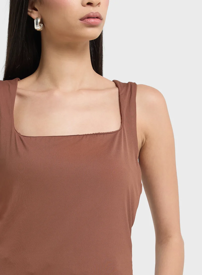 جينجر Ruched Bodycon Top