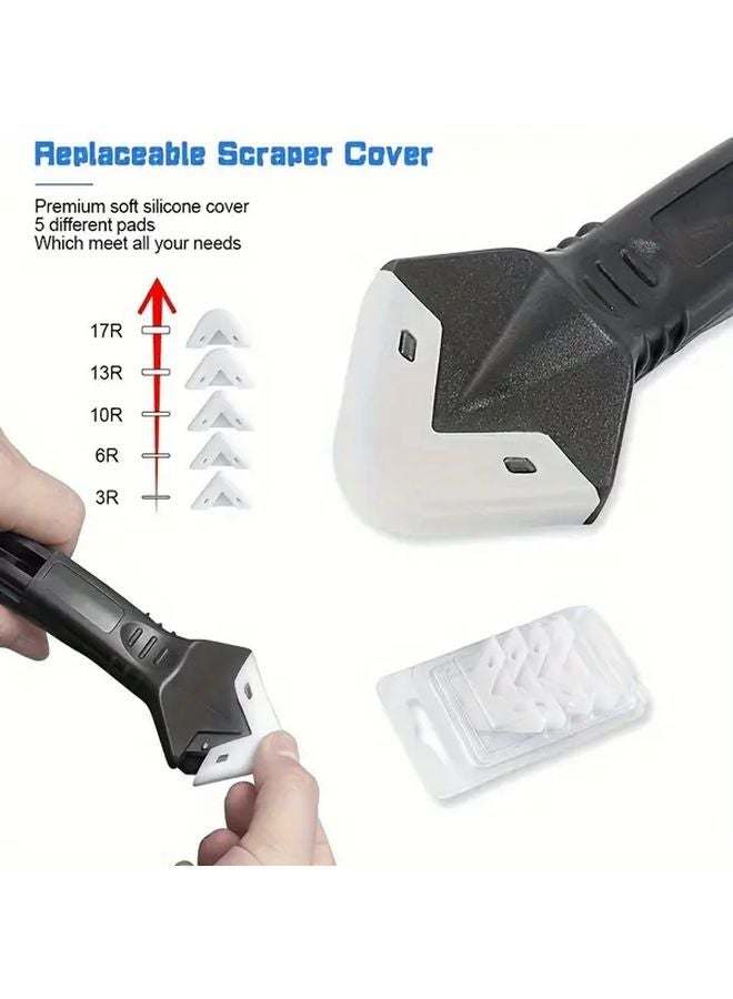 3 In 1 Black Silicone Grout Tool Set With Stainless Steel Point Sealant Cleaner - Image 4