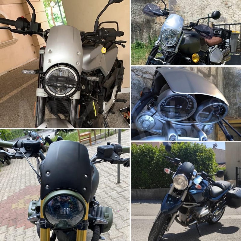 MYIADV درع الرياح للدراجات النارية MYIADV لبي إم دبليو RNINET NINET RNINE T رايسر بيور أوربان سكريمبلر 2014-2023 - واقي رياح من الألمنيوم الأسود - Image 4