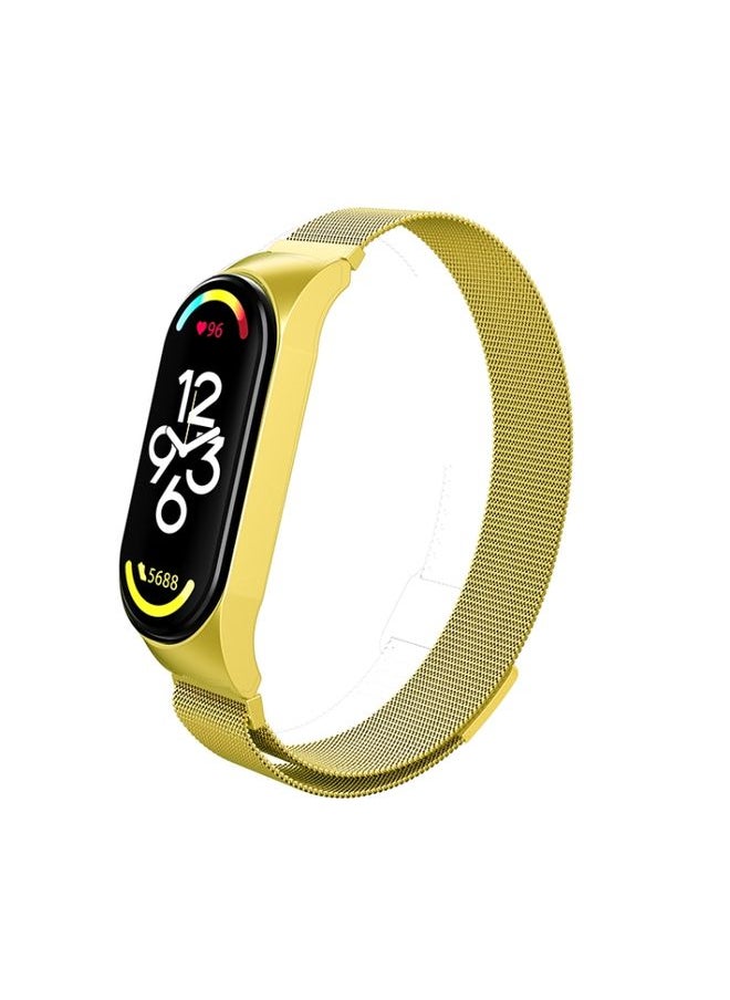 Generic - Replacement Strap For Xiaomi Mi Band 7 Milanese Metal Watch Band Gold - Image 1