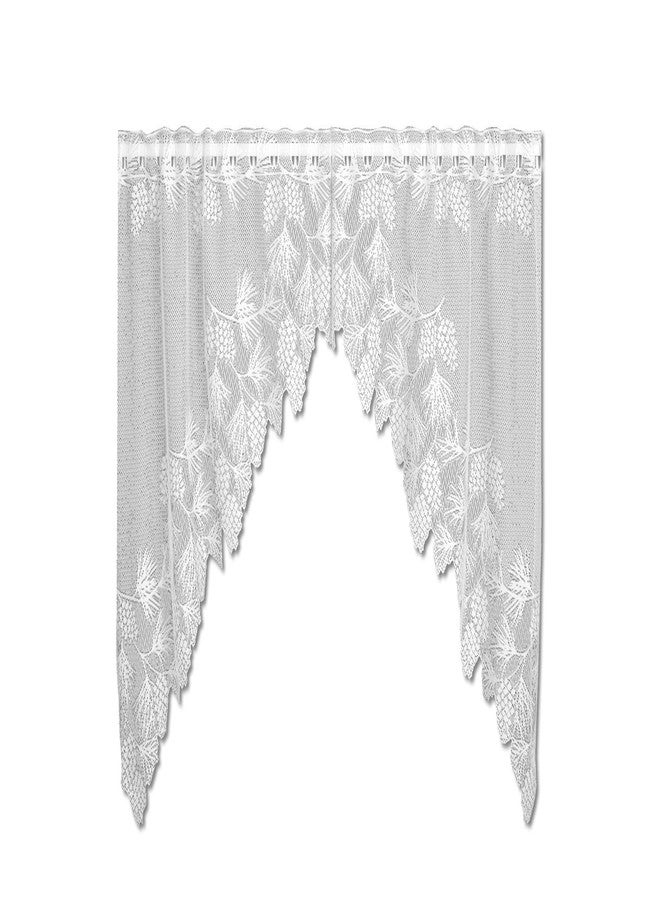 Heritage Lace Woodland 68-Inch Wide by 40-Inch Drop Swag Pair, White - Image 1