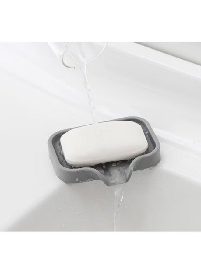 صندوق صابون سيليكون صغير، صندوق صابون تصريف بدون ثقب، رمادي - Image 4