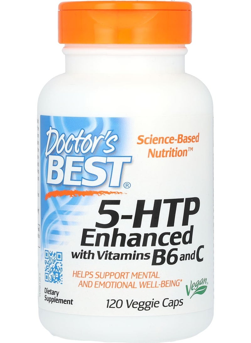 Doctor's Best 5-HTP, Enhanced with Vitamins B6 & C, 120 Veggie Caps