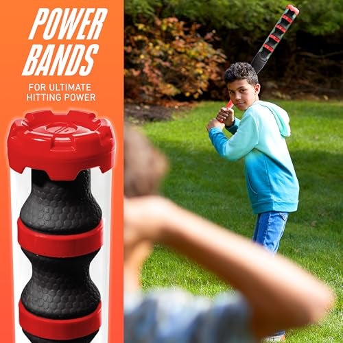 NERF Power Blast Kids Baseball Bat and Ball Set Kids Plastic Bat with Extra Grip Power Bands Official NERF Plastic Baseball Set - Image 3