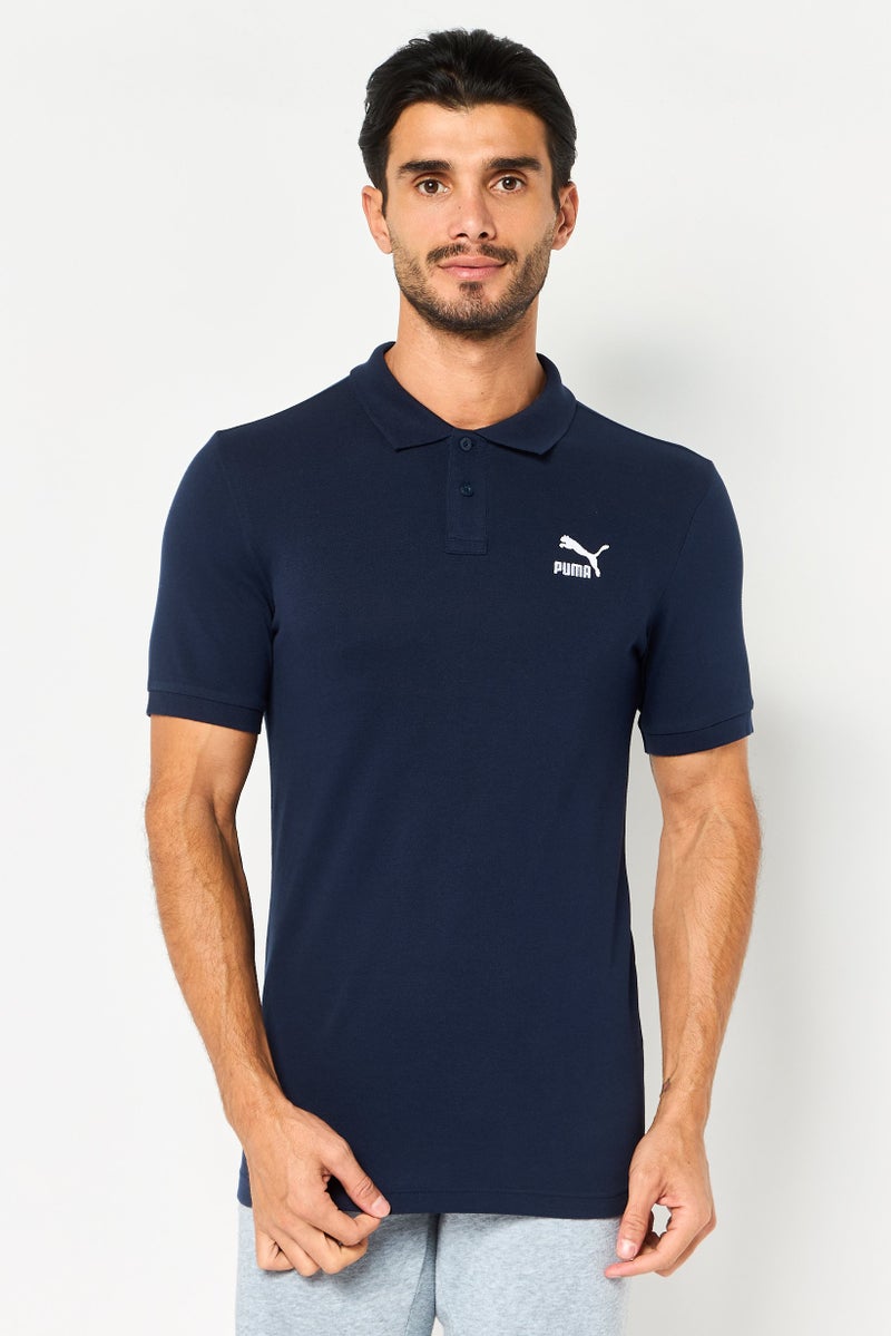 PUMA Men Sportswear Fit Short Sleeve Classics Outdoor Polo Shirt, Navy - Image 1
