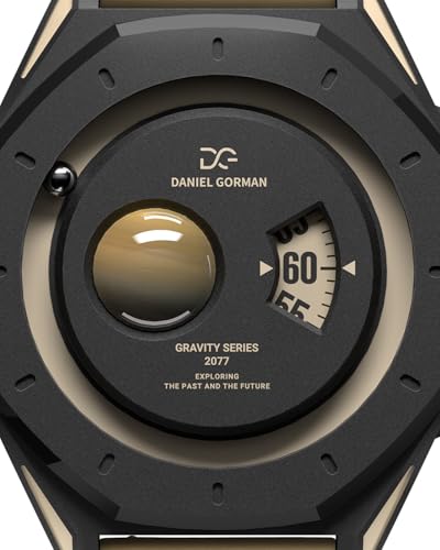 Daniel Gorman Mens Watch Quartz Gravity Series 2077 Silicone Strap Waterproof Orbital Luminous Futuristic SpaceThemed Wristwatch Saturn - Image 3