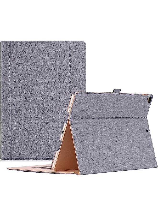 IAF Ipad Pro 12.9 2017/2015 Case (Old Model) - Stand Folio Case Cover For Apple Ipad Pro 12.9 Inch (Both 2017 And 2015 Models), With Multiple Viewing Angles, Apple Pencil Holder -Gray