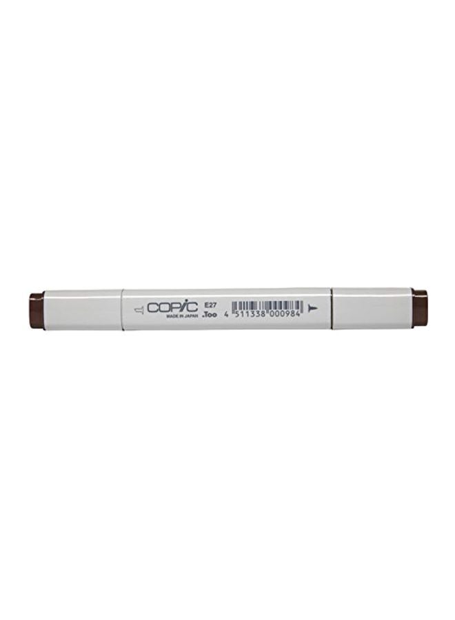 Permanent Marker With Replaceable Nib White/Brown