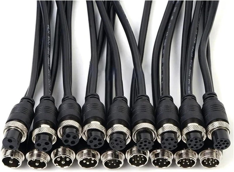 GX16 2 3 4 5 6 7 8 9 10-pin Plug with Wire Male to Female 16mm Socket 30cm-3m Extension Cable(Female to Female,1 M-2P) - Image 2