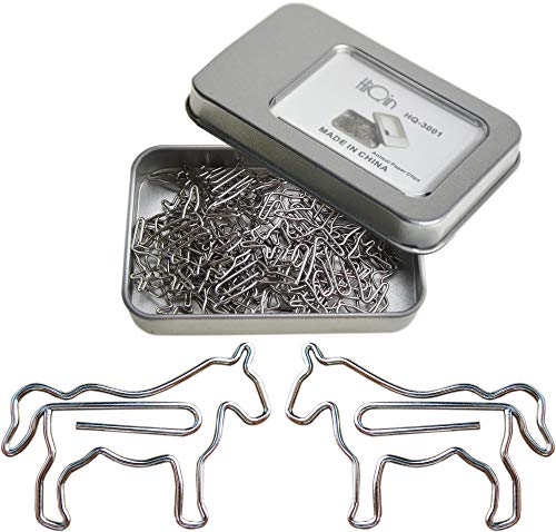 HiQin Cute Paper Clips Horse, Animal Shaped Page Marker for Office School Supplies - Gift Idea 30 Counts (1 Box Pack) - Image 5