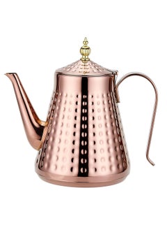 LOOPITYS 1.65L(55.8oz) Stainless Steel Hammer Patterned Teapot With Removeable Infuser,Loose leaf cover,Copper  - Image 1
