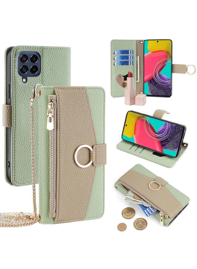 S-TOP Case For Samsung Galaxy M53 5G Crossbody Litchi Texture Leather Phone Case - Image 1