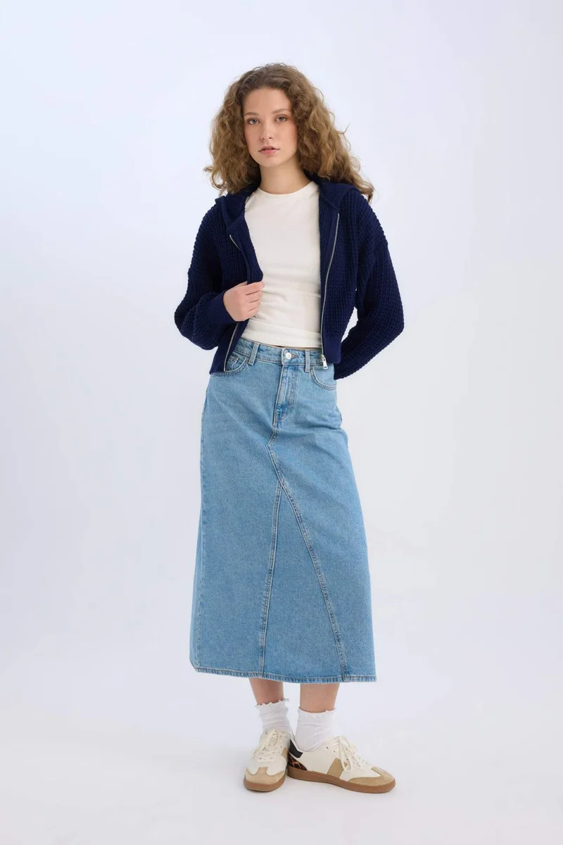 DeFacto Long Fit Denim Skirt