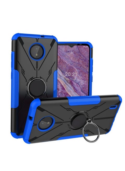 Case Cover For For Nokia C10 / C20 Armor Bear Shockproof PC + TPU Phone Protective Case with Ring Holder(Blue)