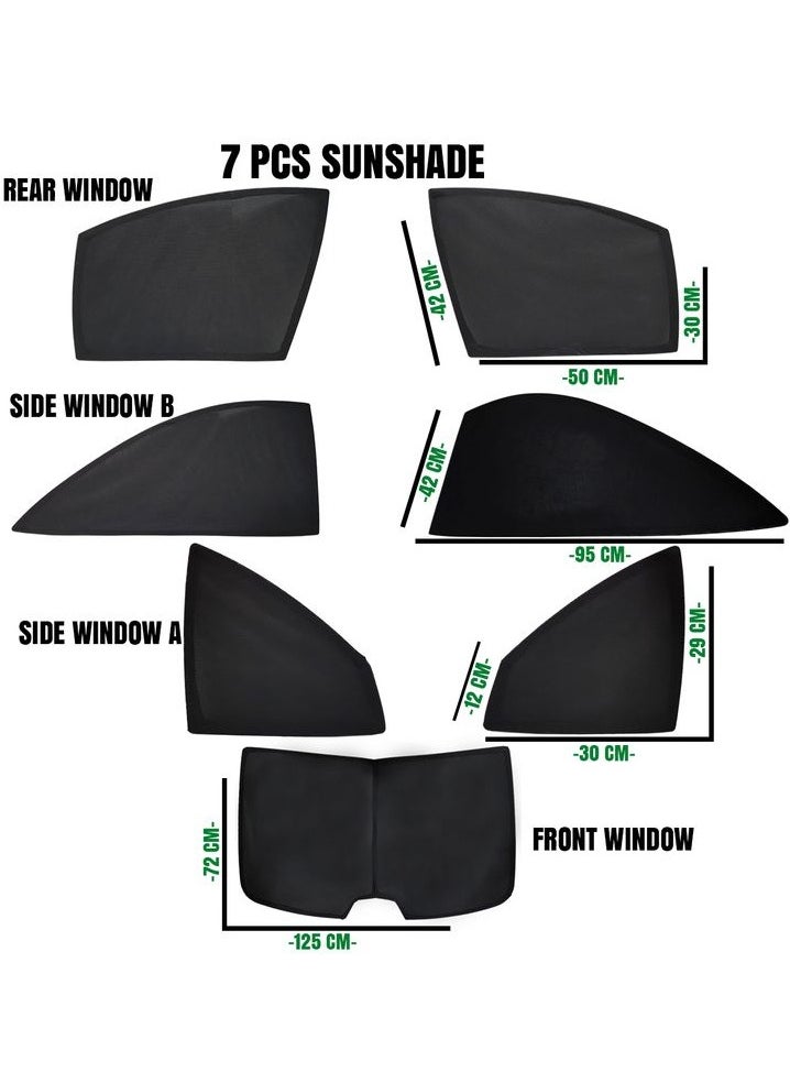 CAMRY - 7-Piece Custom Sun Shade Set for Toyota Camry 2018-2022, Full Window Protection, UV Blocker for Front, Side, and Rear Windows - Image 1