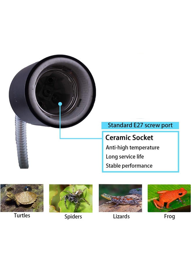 Neostyle Reptile Heat Lamp, 360° Adjustable Habitat Basking Heat Lamp, 50W Clamp-on Turtle Heat Bulb - Image 4