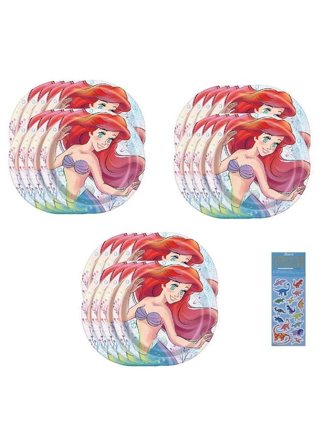 Unique The Little Mermaid Ariel Party Supplies Bundle Set Includes 24 Lunch Paper Plates - Image 2