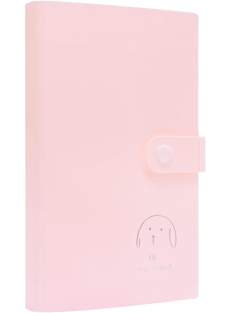 SOLARAE حافظة بطاقات كيبوب، 2 قطعة حافظة ألبوم بطاقات كيبوب مع 240 جيب، ألبوم بطاقات صور بأسلوب 3 صور، ألبوم صور شفاف من PVC لكاميرا فوجي فيلم إنستكس ميني، وردي - Image 1