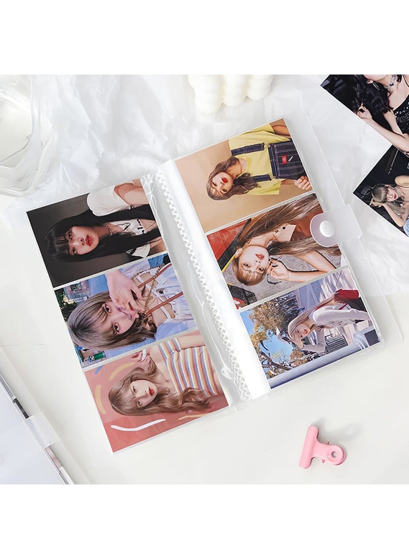 SOLARAE حافظة بطاقات كيبوب، 2 قطعة حافظة ألبوم بطاقات كيبوب مع 240 جيب، ألبوم بطاقات صور بأسلوب 3 صور، ألبوم صور شفاف من PVC لكاميرا فوجي فيلم إنستكس ميني، وردي - Image 3