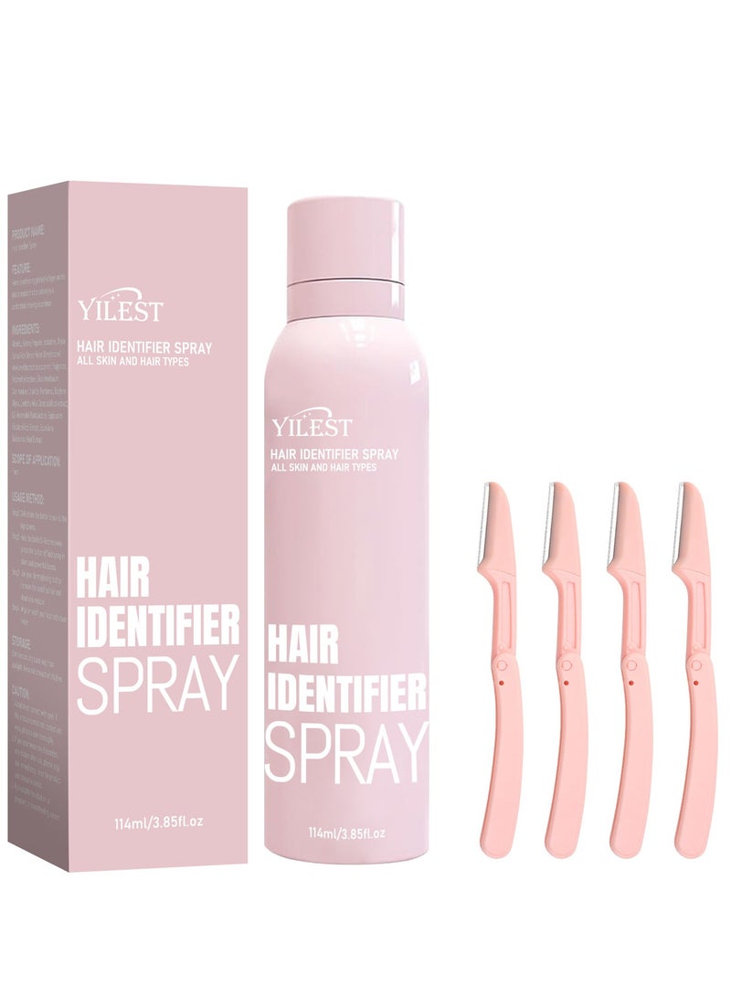 YILEST Hair identifier Spray for Face Shaving, Skin Body Hair Identifying Spray With Razors,Hair identifier Spray for Face Dermaplaning, Women Shaving Powder Spray Tool for Face (1 Set) - Image 1