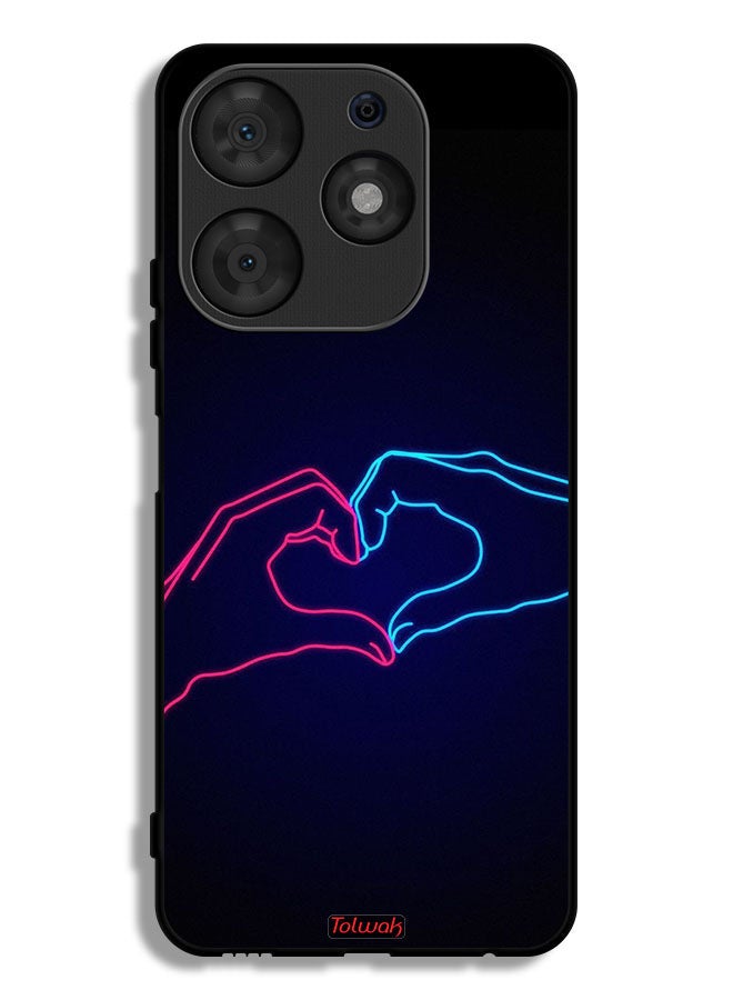 Tolwak Tecno Spark 10 Pro Protective Case Cover Touching Hand Making Heart - Image 1