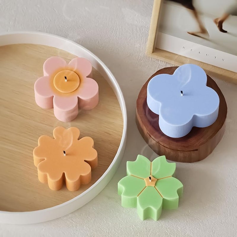 ZPARNO 4 Pack Silicone Candle Molds for Candle Making,Moldes para Velas, Flower Molds Silicone Candle Mold for DIY Scented Candle, Soy Wax, Cake, Soap, Resin Casting Craft Making - Image 5