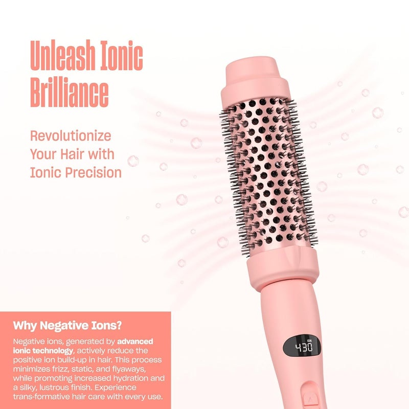 BeKind Upgraded Thermal Brush by BeKind Twist Pro - 1.5 Inch Versatile Heated Round, Effortless Curling Hair Styling Tools, Negative Ion Blow Out Hot Round Brush, 20s Fast Heats (Peach) - Image 2