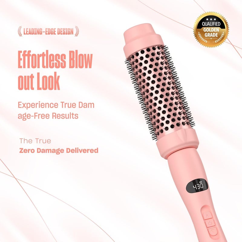 BeKind Upgraded Thermal Brush by BeKind Twist Pro - 1.5 Inch Versatile Heated Round, Effortless Curling Hair Styling Tools, Negative Ion Blow Out Hot Round Brush, 20s Fast Heats (Peach) - Image 3
