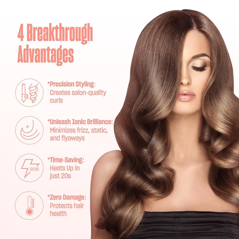 BeKind Upgraded Thermal Brush by BeKind Twist Pro - 1.5 Inch Versatile Heated Round, Effortless Curling Hair Styling Tools, Negative Ion Blow Out Hot Round Brush, 20s Fast Heats (Peach) - Image 4