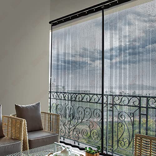 HIPPO Outdoor Transparent PVC Solid Waterproof Curtain for Balcony All Seasons, AC, Rain, Dust & Wind Protection (4.5FTX7.5FT, Pack of 2) - Image 1