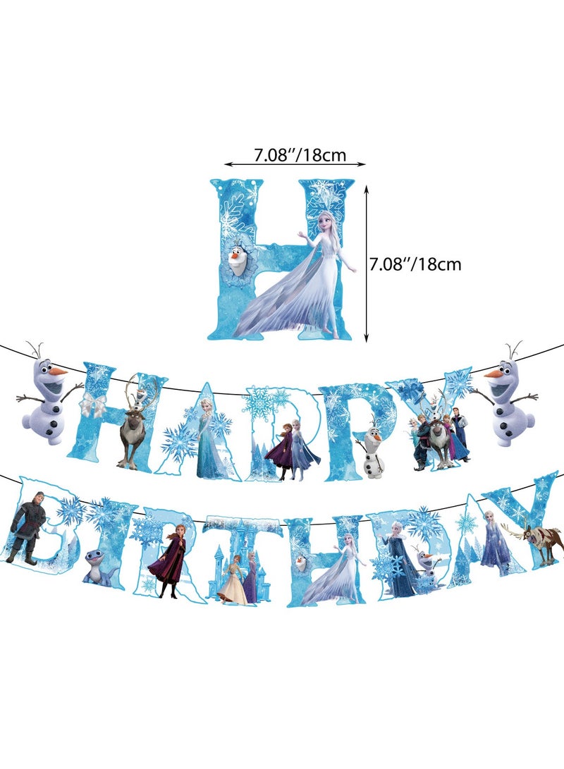 35-PCS Frozen theme set birthday party supplies including Frozen background cloth (size 150cmx100cm) - Image 5