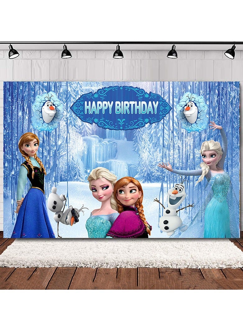 35-PCS Frozen theme set birthday party supplies including Frozen background cloth (size 150cmx100cm) - Image 3