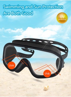 SUCITY Large Frame Clear Swim Goggles with Swimming Cap, Earplugs, and Nose Clip - Leak-Proof UV Anti Fog Swimwear Eyewear - Unisex Men Women  - Image 3