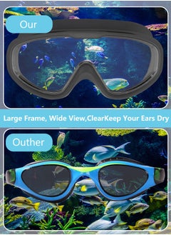 SUCITY Large Frame Clear Swim Goggles with Swimming Cap, Earplugs, and Nose Clip - Leak-Proof UV Anti Fog Swimwear Eyewear - Unisex Men Women  - Image 4