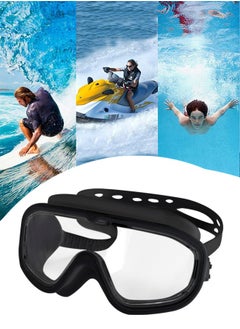 SUCITY Large Frame Clear Swim Goggles with Swimming Cap, Earplugs, and Nose Clip - Leak-Proof UV Anti Fog Swimwear Eyewear - Unisex Men Women  - Image 2