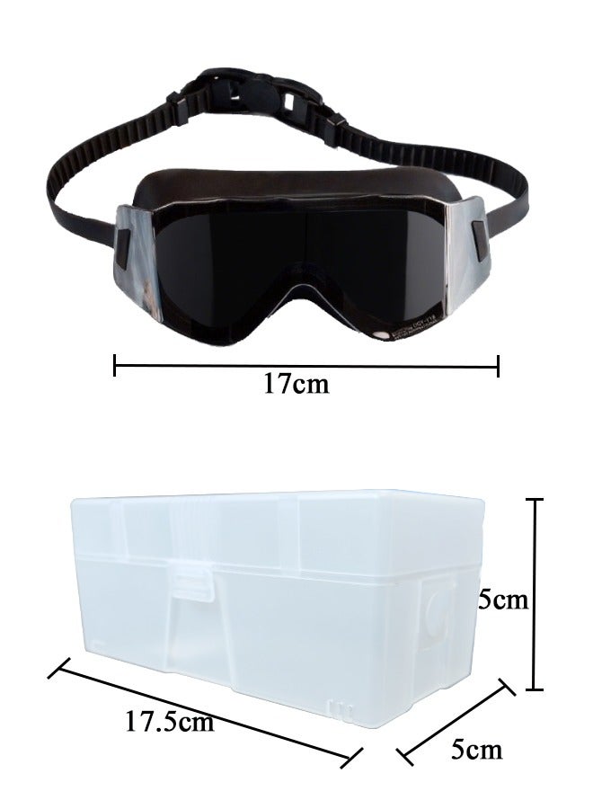 Large Frame Clear Swim Goggles Leak-Proof UV Anti Fog Swimwear Eyewear - Unisex Men Women
