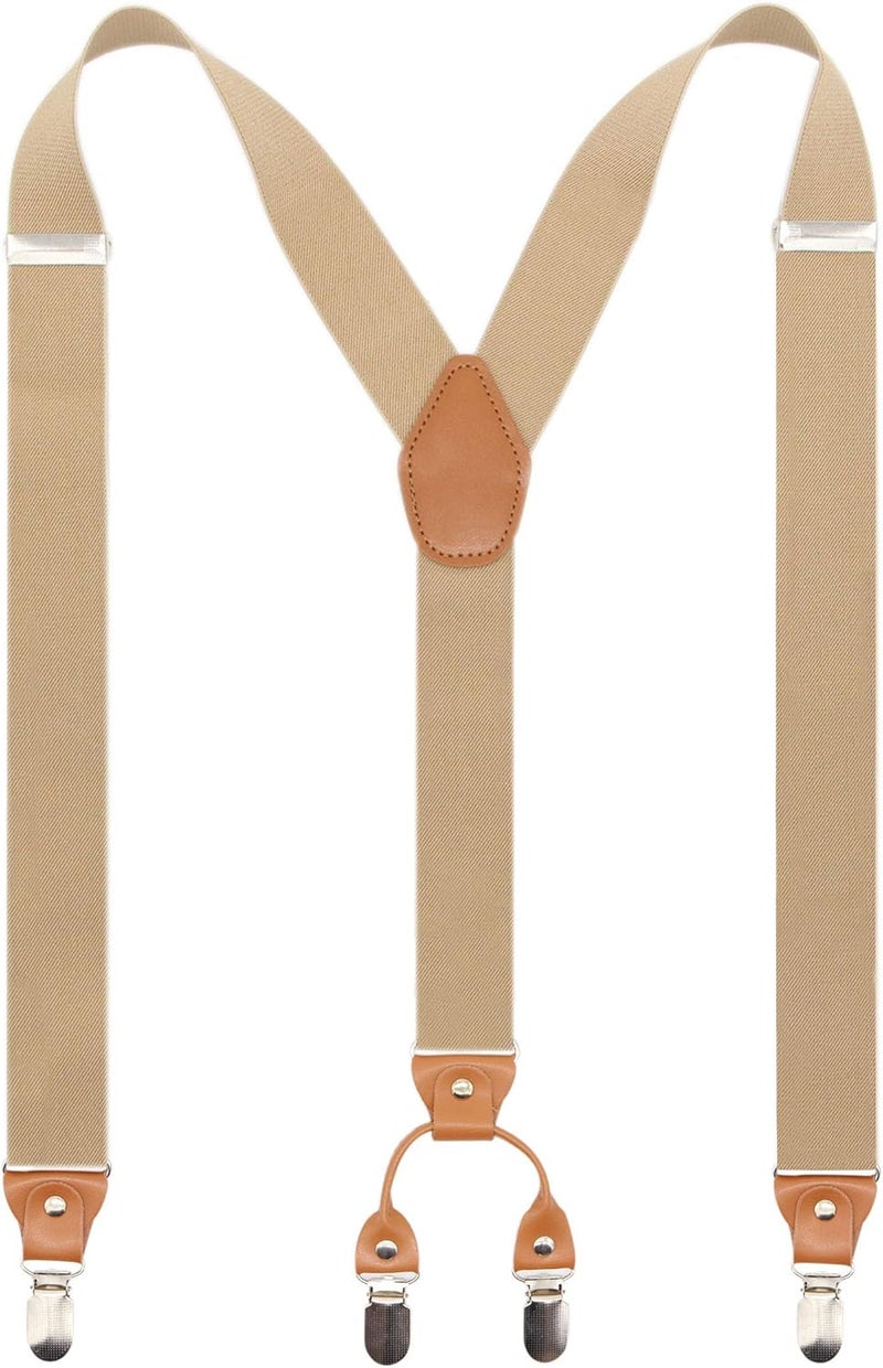 Timiot Men’s Y-Back 4 Metal Clip Elastic Wide Suspenders Perfect For Both Casual&Formal - Image 1