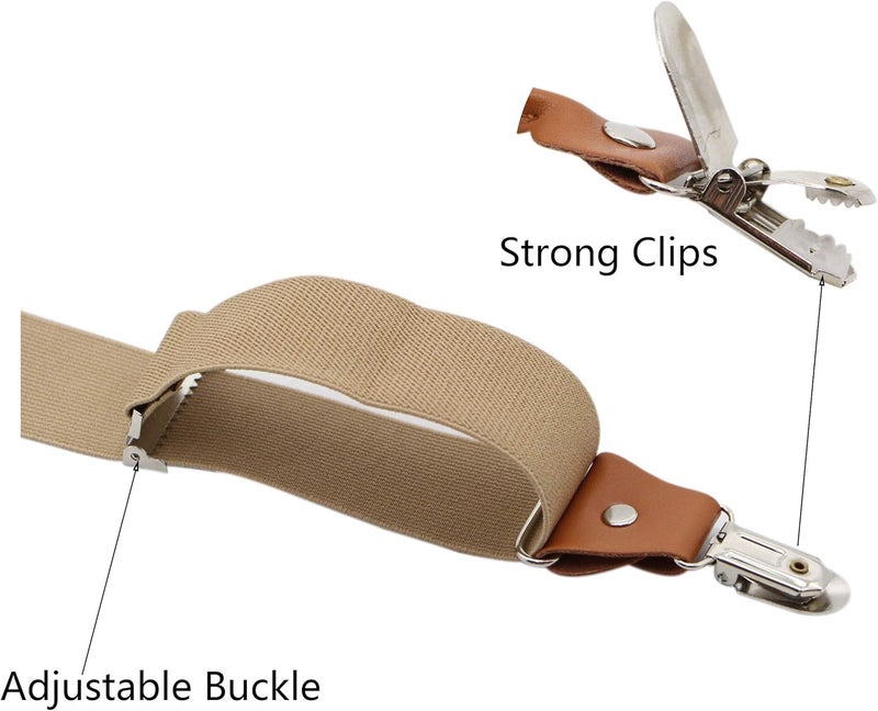 Timiot Men’s Y-Back 4 Metal Clip Elastic Wide Suspenders Perfect For Both Casual&Formal - Image 3