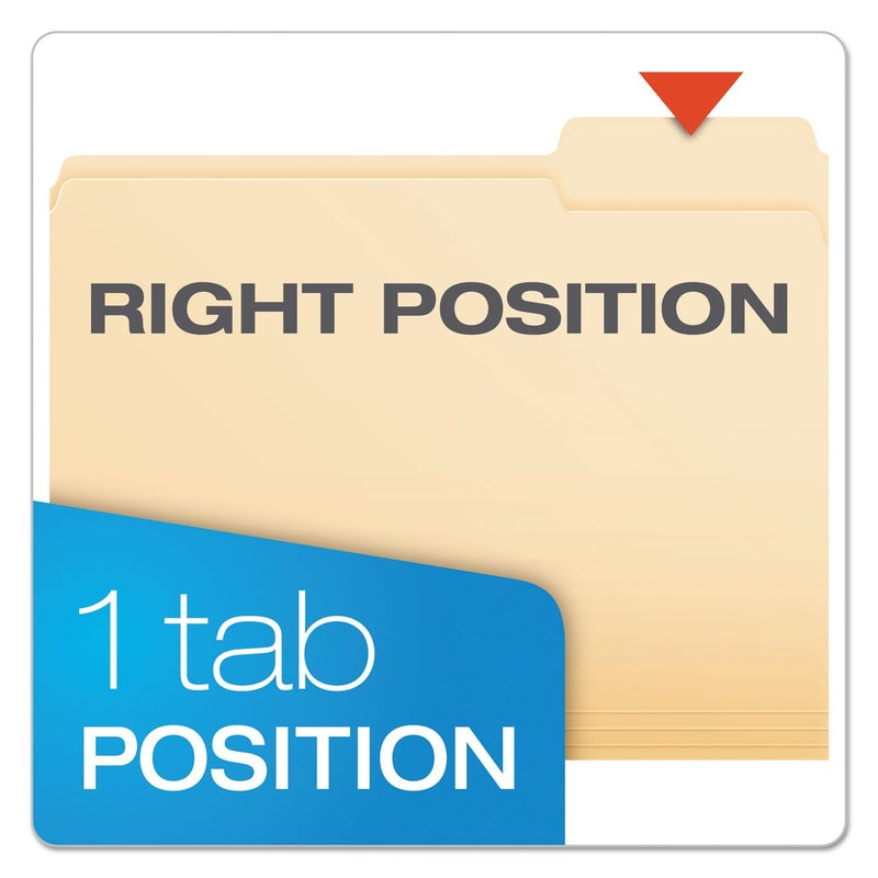 Pendaflex File Folders, Letter Size, Manila, 1/3 Cut, 100/BX (752 1/3-3) - Image 3