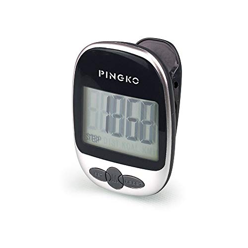 PINGKO Track Steps Multi-Function Portable Sport Pedometers Step/Distance/Calories Counter Fitness Tracker - Black… - Image 1