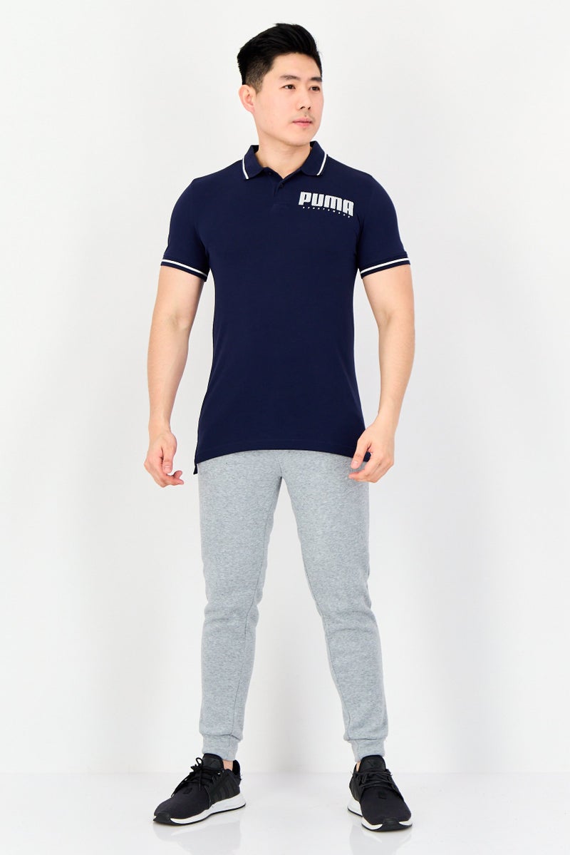 PUMA تي شيرت بولو قصير الأكمام للرجال، مناسب للرياضة، خارجي، أزرق داكن - Image 3