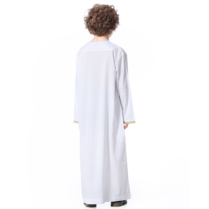 كورتا إثنية طويلة مطرزة للأولاد مع سحاب أمامي - Image 4
