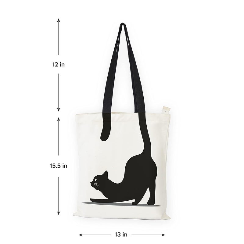 Ecotribe Fashionable Design Tote Bags Women Shoulder Bag-Printed Silhoutte Cotton Bag-Zipper-Ecofriendly Travel Bag-Pack of 2 - Image 5