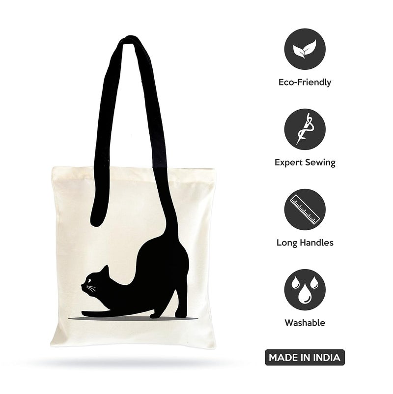 Ecotribe Fashionable Design Tote Bags Women Shoulder Bag-Printed Silhoutte Cotton Bag-Zipper-Ecofriendly Travel Bag-Pack of 2 - Image 4
