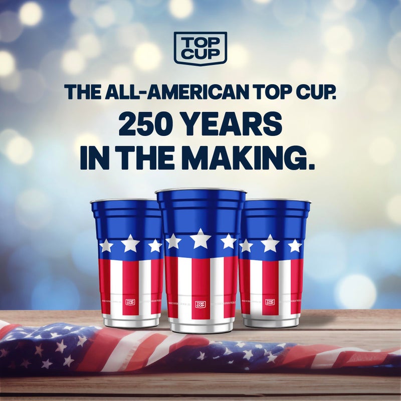 Top Cup America's 250th Birthday 20 oz Reusable Aluminum Cups 20 Count | Durable, Reusable & Recyclable, Made in USA - Image 2