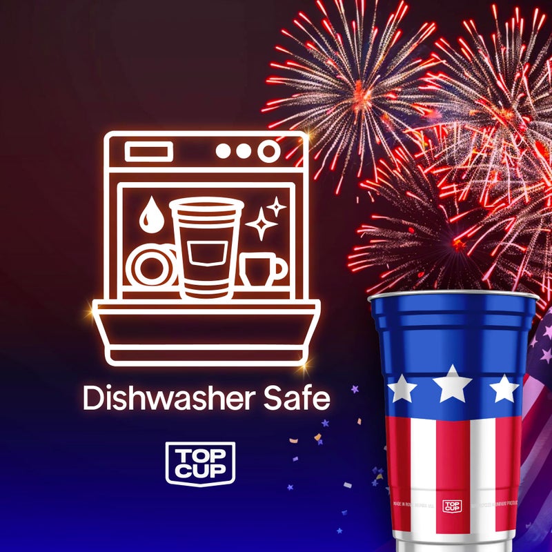 Top Cup America's 250th Birthday 20 oz Reusable Aluminum Cups 20 Count | Durable, Reusable & Recyclable, Made in USA - Image 4