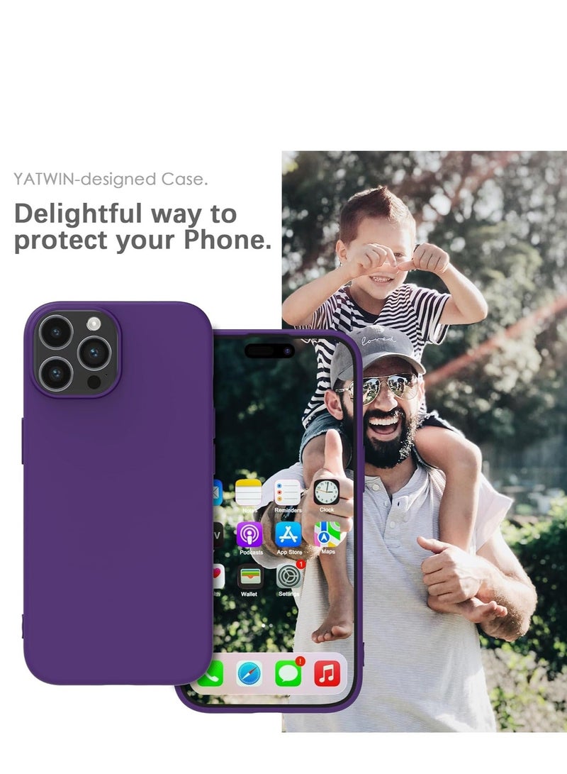 MUNTAQI Silicone Case for iPhone 15 Pro Max, Soft-Touch, Shockproof, DustProof, Antiskid Full Body Armour Phone Cover for Apple iPhone 15 Pro Max - Purple - Image 1